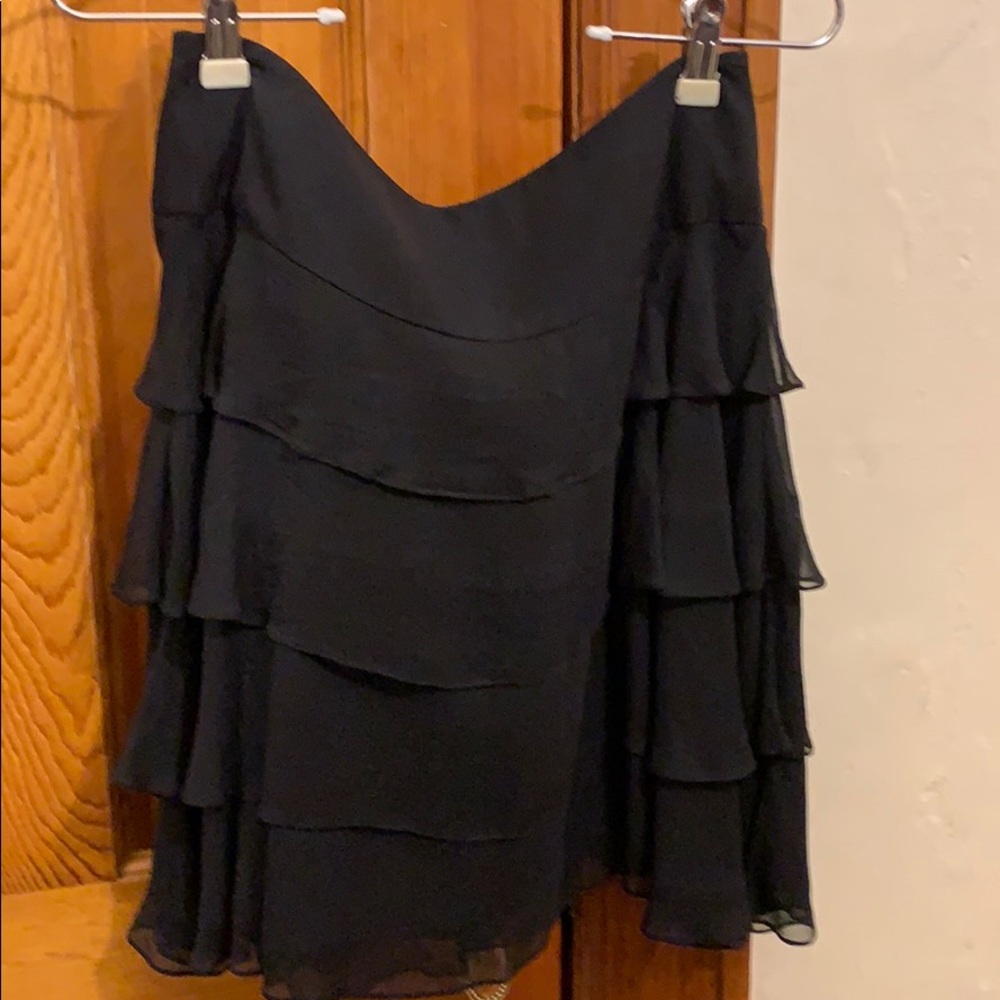 Searle black silk mini skirt
